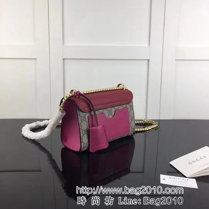 GUCCI古馳原單 新款專櫃品質原單貨實物實拍啡梅紅大紅 409487鏈條單肩斜挎包 HY1058